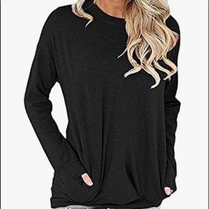 Women’s Medium Pocket Shirt. Casual Loose Fit Tunic Top